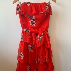 White House Black Market Red Floral Dress